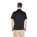 Black short sleeve polo shirt displayed as a stylish men’s clothing item
