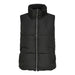 Black puffer vest with full-length zipper and high collar from Jacqueline De Yong