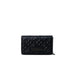 Black quilted leather wallet with chain and VERSACE branding in Love Moschino Women Bag