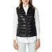 Armani Exchange Women Jacket: Black quilted puffer vest over a white shirt