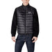 Black quilted vest with knit sleeves displayed in the Black Quilted Vest with Knit Sleeves product