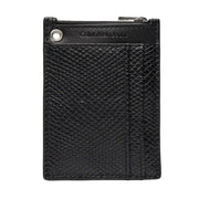 Black reptile-textured card holder from Calvin Klein Jeans boxed set with keychain