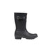 Black rubber rain boot from Hunter Women featuring a stylish ankle design