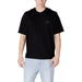 Black short-sleeved round neck t-shirt by Armani Exchange in 100% cotton fabric