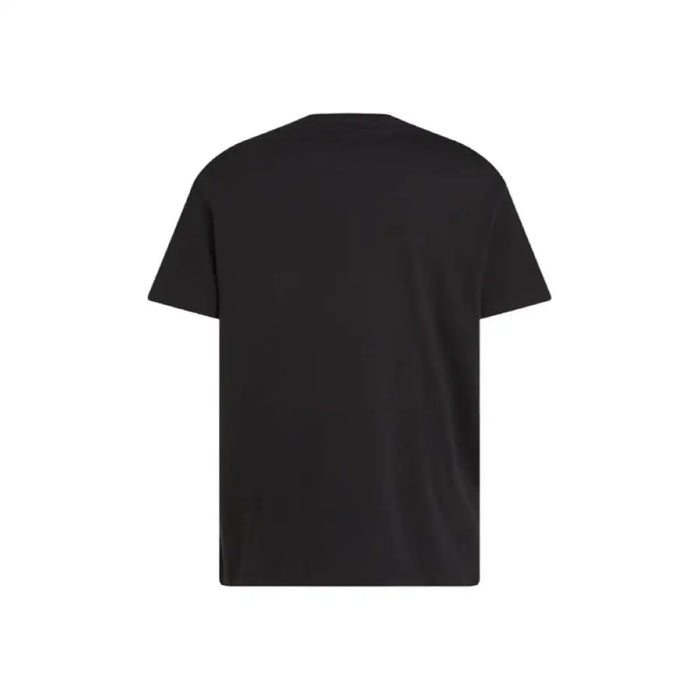 Men’s black short-sleeved T shirt displayed for purchase