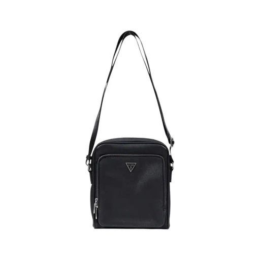 Black shoulder bag with Guess logo, versatile crossbody and shoulder style