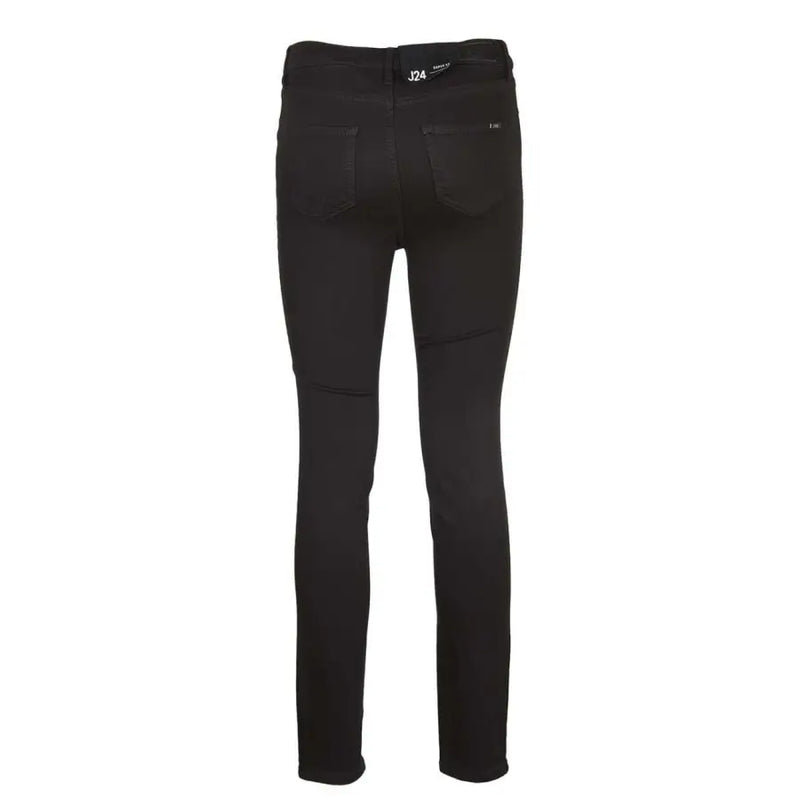 Black j24 brand slim-fit black skinny denim jeans with a sleek modern design in premium denim material