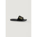 Black slide sandal with gold logo from EA7 Women Slip-On White Slippers for Spring/Summer