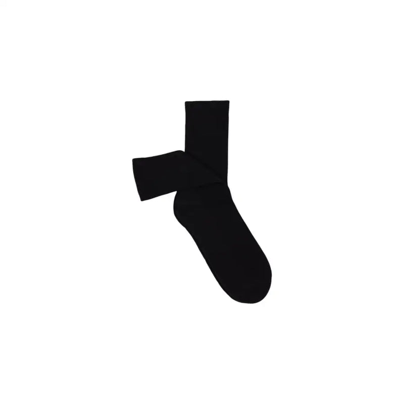 Black Guess sock with white logo and tag displayed in a product image