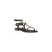 Black studded gladiator sandal displayed for fashion footwear product listing