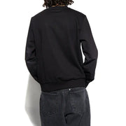 Black bomber jacket from Diesel with ribbed cuffs and hem in a sweatshirt material for casual wear