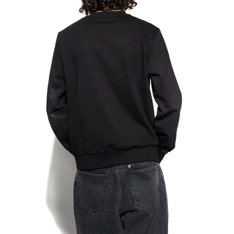 Black bomber jacket from Diesel with ribbed cuffs and hem in a sweatshirt material for casual wear