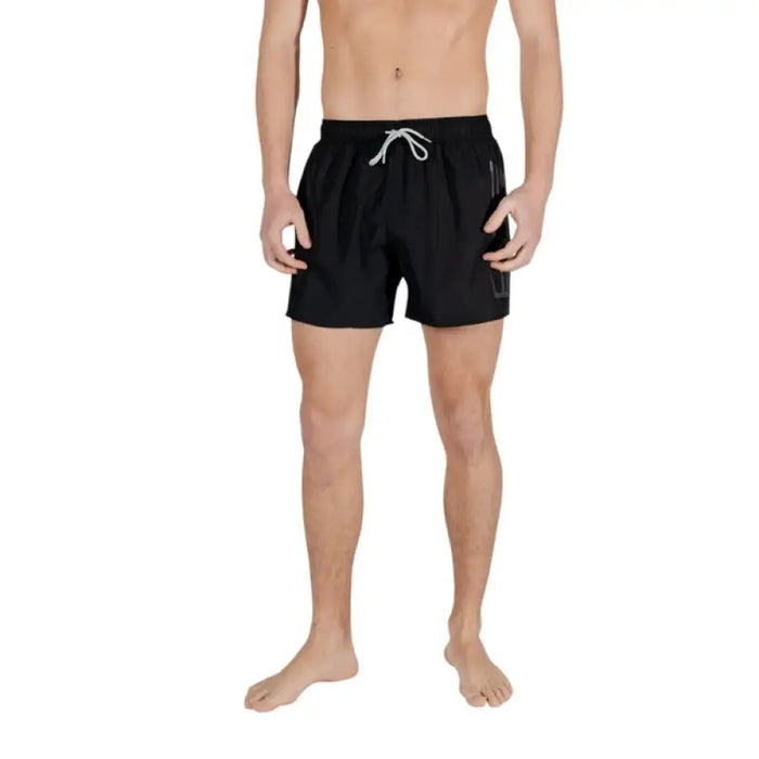 Black swim trunks from Ea7 Men Swimwear Spring Summer Blue Plain Laces collection