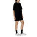 Icon Women’s Black Short Cotton Dress displayed in a stylish black t-shirt dress