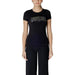 Black T shirt featuring Guess logo displayed on a product with the same name
