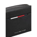 Black textured leather toiletries bag by Tommy Hilfiger for stylish storage