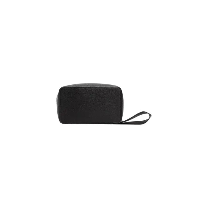 Black textured leather Toiletries Bag with handle by Tommy Hilfiger