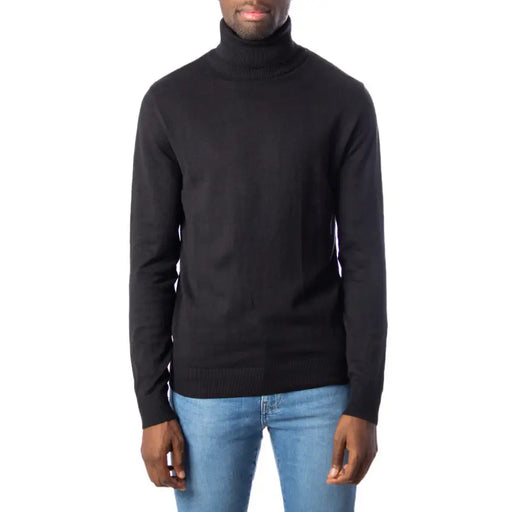 Pull à col roulé noir de Jack & Jones Pull à col roulé bleu pour homme