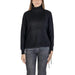 Black turtleneck sweater with side ties from Sandro Ferrone for women