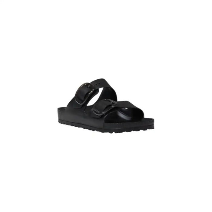 Black two-strap sandal displayed in the product listing, ideal for casual wear