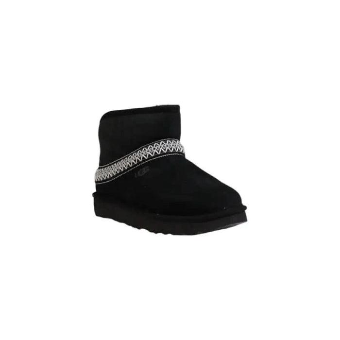 Black UGG boot featuring a decorative band, ideal for Fall Winter footwear