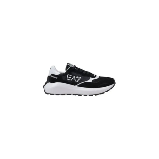 Black and white athletic shoe from Black EA7 Running Sneaker collection