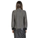 Black and white checkered long-sleeve blouse with ribbed cuffs for women’s fashion