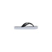 Black and white flip-flop positioned on a plain background for product showcase