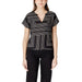 Black and white patterned blouse displayed in the Black and White Patterned Blouse product image