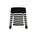 Black and white striped off-the-shoulder sweater by Morgan De Toi for women