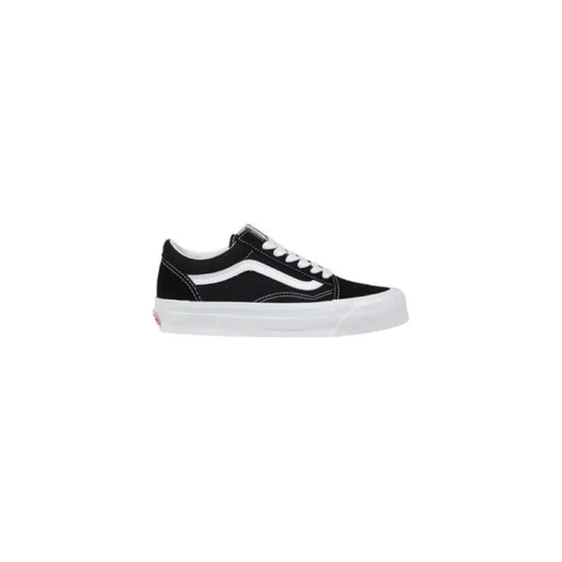 Black and white Vans sneaker displayed in a product image for stylish footwear