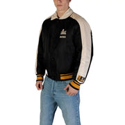 Black and White Varsity Jacket showcasing the Black and Cream Super Bowl Jacket design