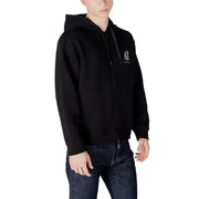 Black zip-up hoodie from Armani Exchange Men’s collection for stylish comfort