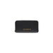 Black zippered wallet featuring a sleek design and ample storage for cards and cash