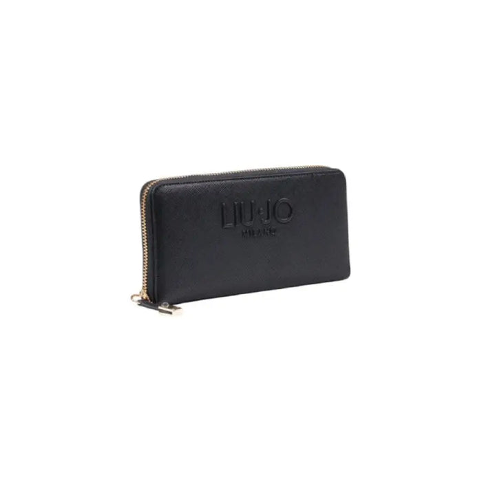 Black zippered wallet elegantly designed for stylish and organized storage of essentials