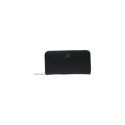 Black zippered wallet displayed with sleek design and secure zipper closure