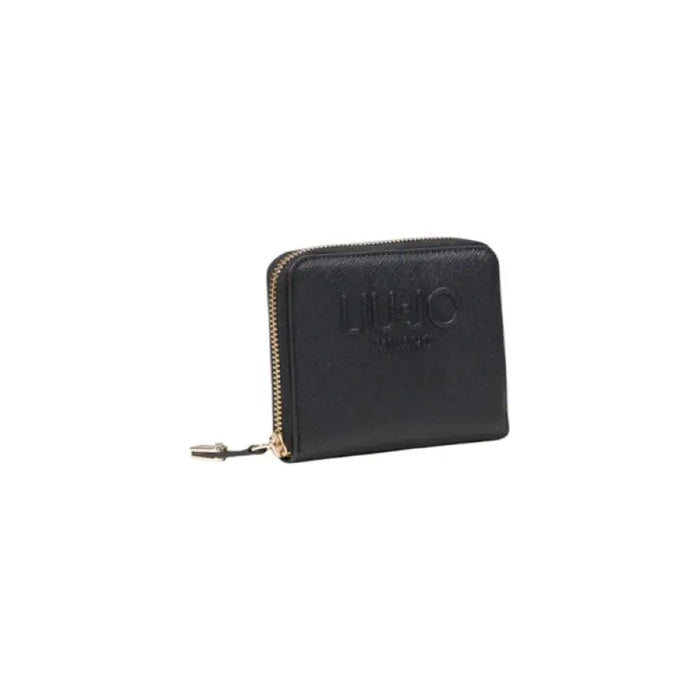 Black Zippered Wallet featuring a sleek design and durable zipper closure