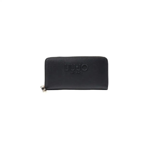 Black zippered wallet showcasing a sleek design and durable construction