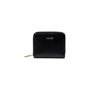 Black zippered wallet displayed with Burgundy Zippered Leather Wallet product