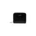 Black zippered wallet displayed with Burgundy Zippered Leather Wallet product