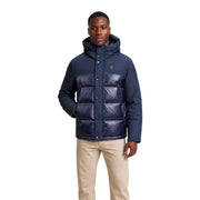 matelassé bleu marine Blauer Doudoune à capuche Brooks pour homme, en tissu nylon mélangé et fermeture boutonnée sur le devant
