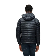 Blauer Veste blazer d'hiver matelassée à capuche pour homme, en polyamide noir, vue de face