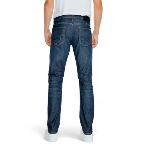 Jack and Jones Blue Cotton Jeans for Men displayed on a neutral background