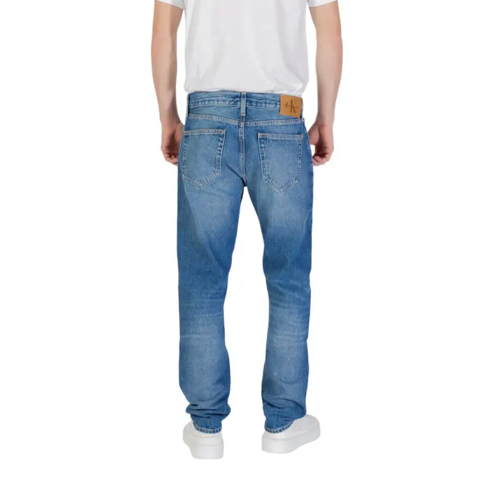 Blue denim jeans for men displayed in a product image highlighting casual style