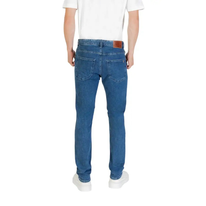 Blue denim jeans for men displayed in a product image