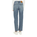 Blue denim jeans displayed with a Women’s White Long Sleeve Shirt in a fashion product image