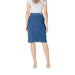 Blue denim pencil skirt with button front detail for a stylish and versatile look