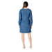 Blue long-sleeved denim dress showcased in the Blue Long Sleeve Denim Dress product image