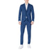 Mulish Blue Pinstripe Men’s Suit featuring V Neck and Lapel Collar design