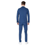Mulish Blue Pinstripe Men’s Suit featuring V Neck and Lapel Collar in elegant design
